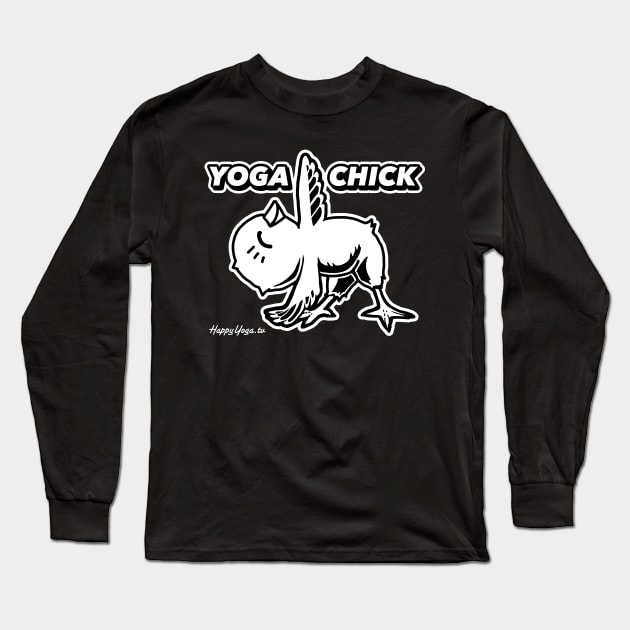 Yoga Chick | Black and White Design Long Sleeve T-Shirt by ConstellationPublishing